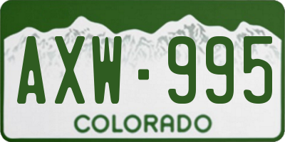 CO license plate AXW995