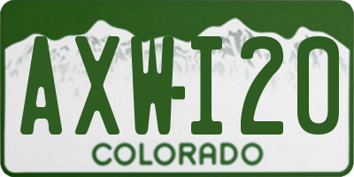 CO license plate AXWI20