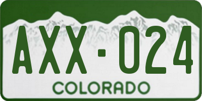 CO license plate AXX024