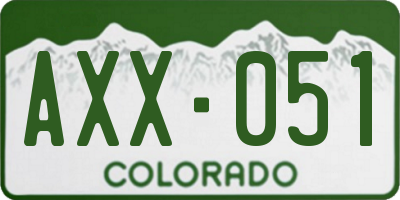 CO license plate AXX051