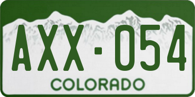 CO license plate AXX054
