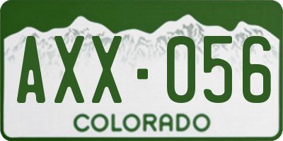 CO license plate AXX056