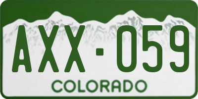 CO license plate AXX059