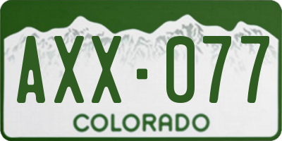 CO license plate AXX077