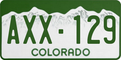 CO license plate AXX129