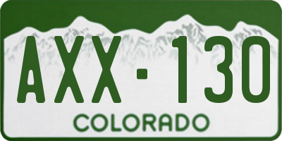 CO license plate AXX130