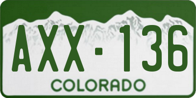 CO license plate AXX136