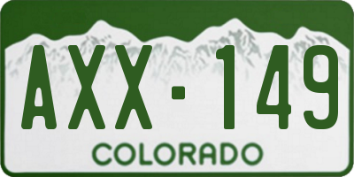 CO license plate AXX149