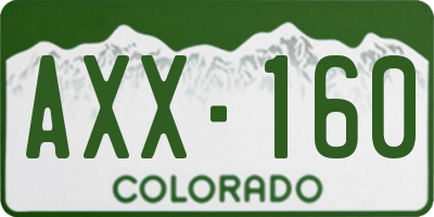 CO license plate AXX160