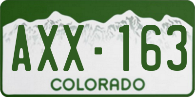 CO license plate AXX163