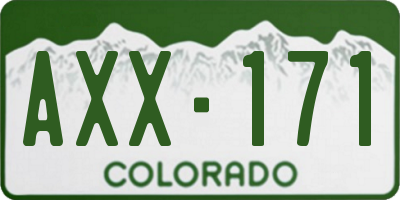 CO license plate AXX171