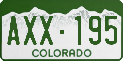 CO license plate AXX195
