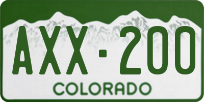 CO license plate AXX200