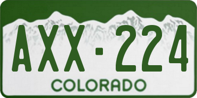 CO license plate AXX224