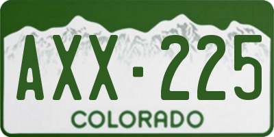 CO license plate AXX225