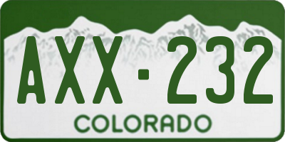 CO license plate AXX232