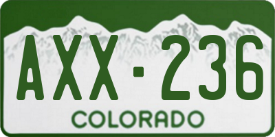CO license plate AXX236