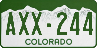 CO license plate AXX244