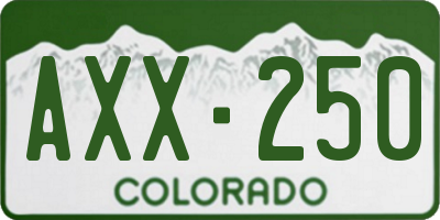 CO license plate AXX250