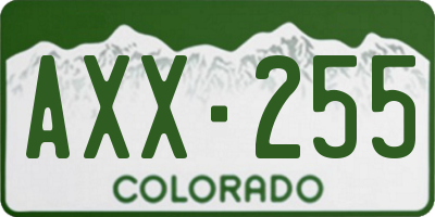 CO license plate AXX255