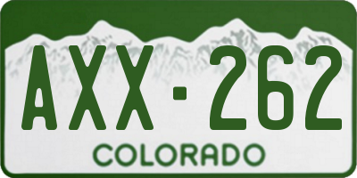 CO license plate AXX262