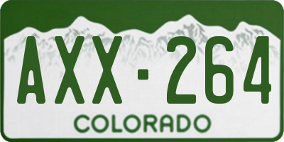 CO license plate AXX264