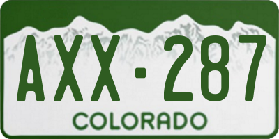 CO license plate AXX287