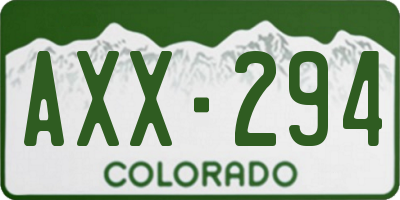 CO license plate AXX294