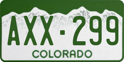 CO license plate AXX299