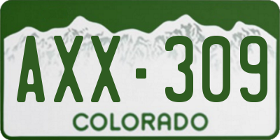 CO license plate AXX309