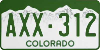 CO license plate AXX312