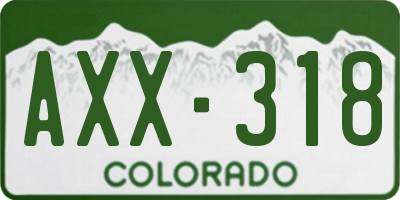 CO license plate AXX318
