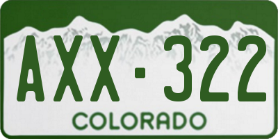 CO license plate AXX322