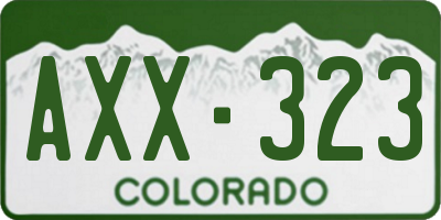 CO license plate AXX323
