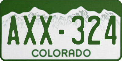 CO license plate AXX324