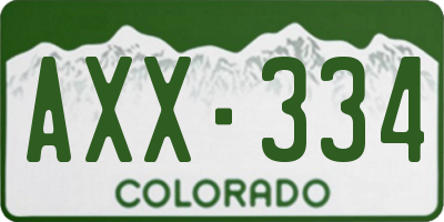CO license plate AXX334
