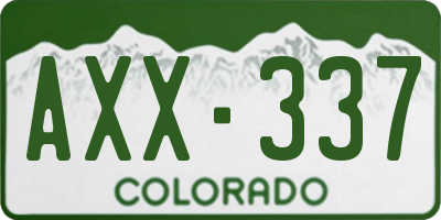 CO license plate AXX337