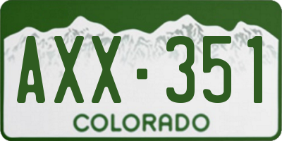 CO license plate AXX351