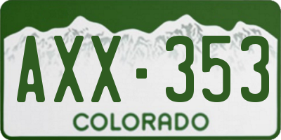 CO license plate AXX353