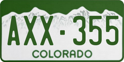 CO license plate AXX355