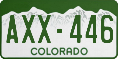 CO license plate AXX446