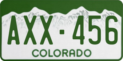 CO license plate AXX456