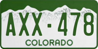 CO license plate AXX478