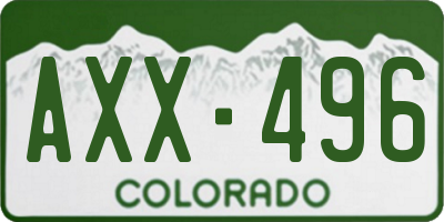 CO license plate AXX496