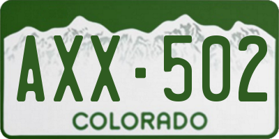 CO license plate AXX502