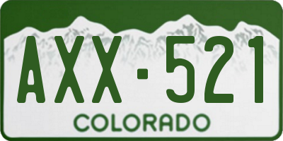 CO license plate AXX521