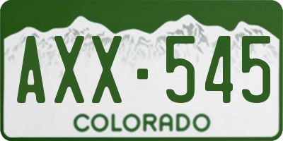 CO license plate AXX545