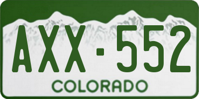 CO license plate AXX552
