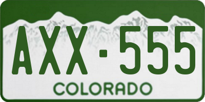 CO license plate AXX555