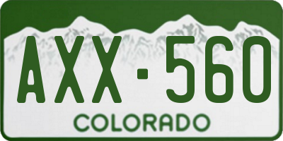 CO license plate AXX560